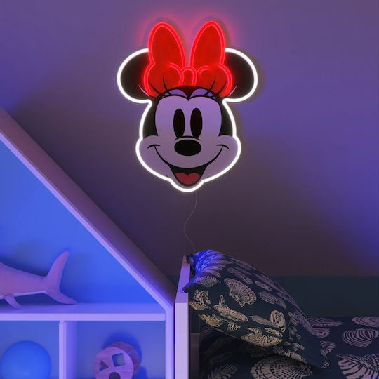 Lumină de perete pentru copii Lumini LED LED Neon Disney Minnie Printed Face 21.7X26cm