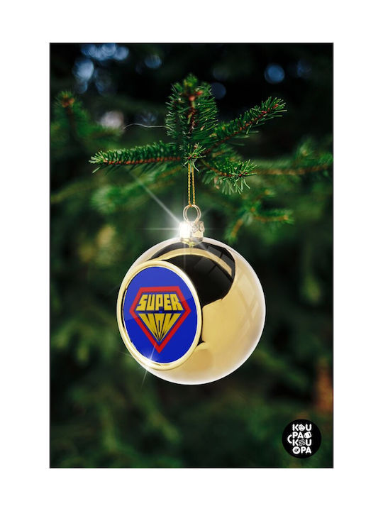 Super Mom 3d Weihnachtshänger Kugel Ornament Gold