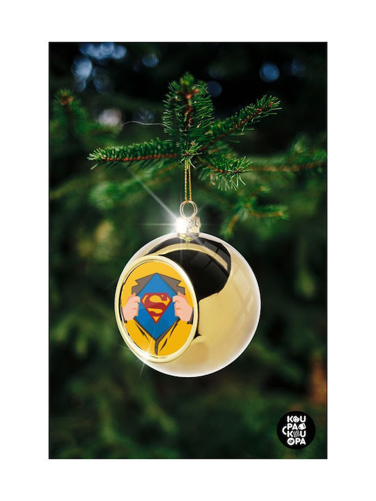 Superman Hands Ornament de Crăciun Bilă Aur cu Pulbere de Aur cu Paiete