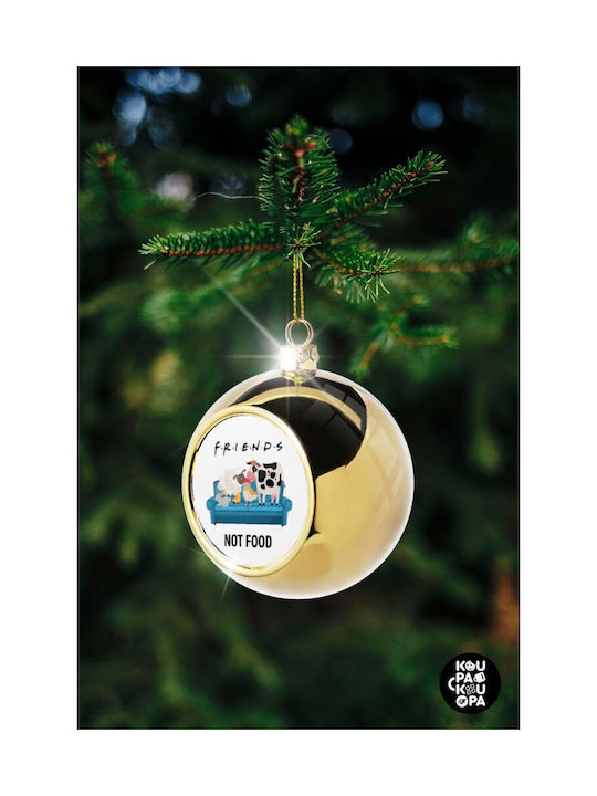 Friends Christmas Ball Ornament Gold