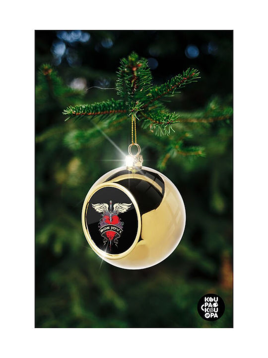 Bon Jovi Ornament de Crăciun Bilă Aur cu Pulbere de Aur cu Paiete