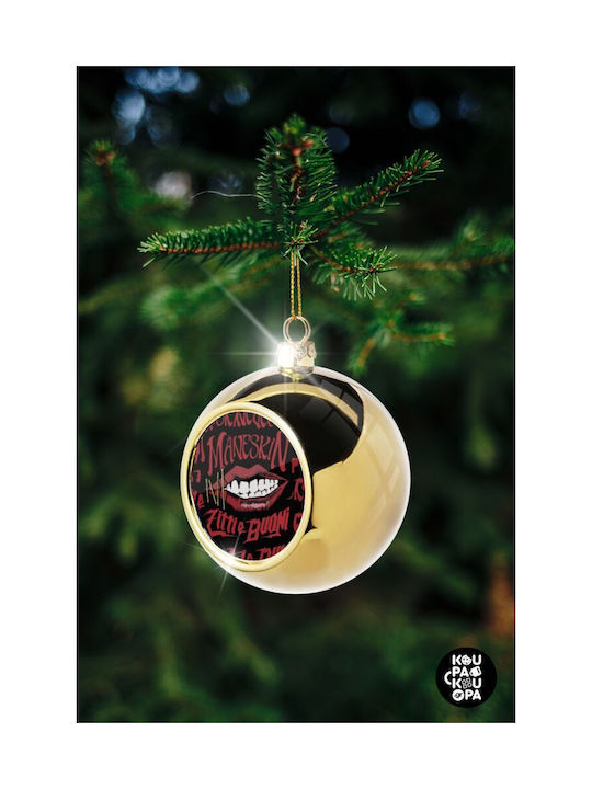 Maneskin Lips Christmas Ball Ornament Gold