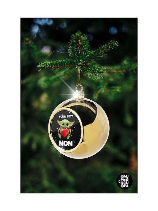 Yoda Best Mom Weihnachtshänger Kugel Ornament Gold