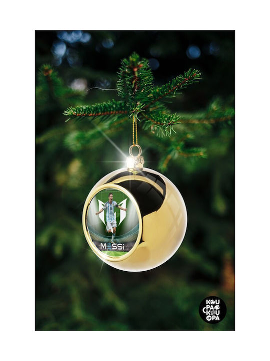 Leo Messi Christmas Ball Ornament Gold