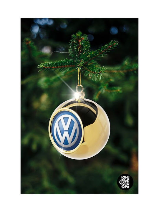 Vw Volkswagen Christmas Ball Ornament Gold