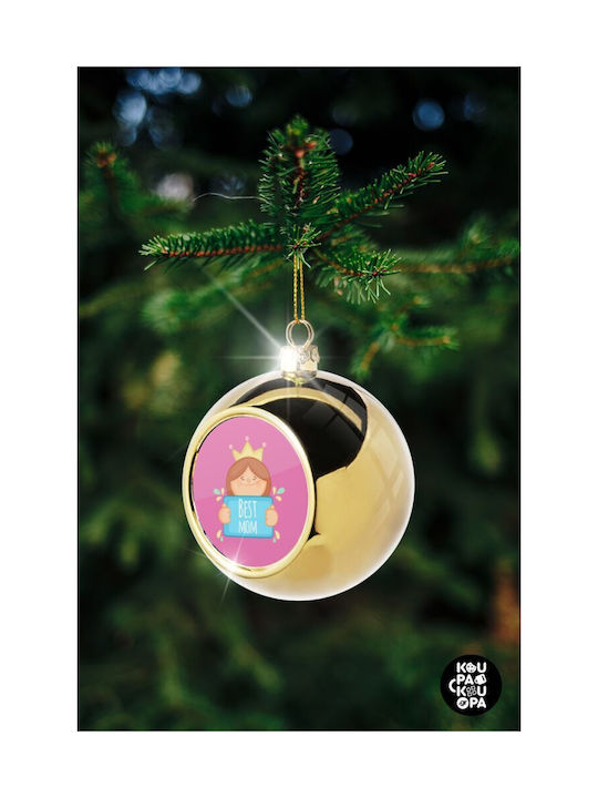 Best Mom Princess Weihnachtshänger Kugel Ornament Gold