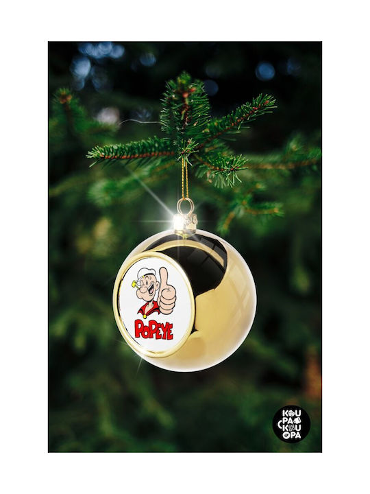 Popeye The Sailor Man Christmas Ball Ornament Gold