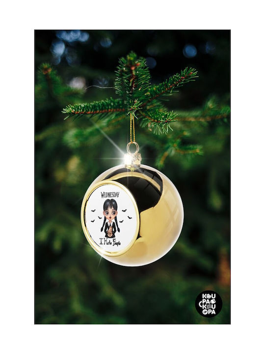 Wednesday Adams Christmas Ball Ornament Gold