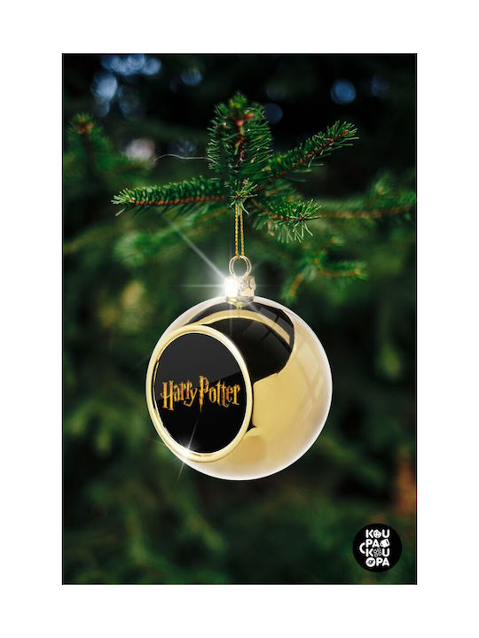 Harry Potter Movie Ornament de Crăciun Bilă Aur cu Pulbere de Aur cu Paiete