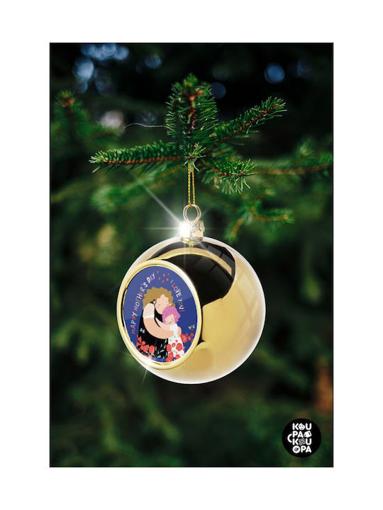 Cute Mother Christmas Ball Ornament Gold