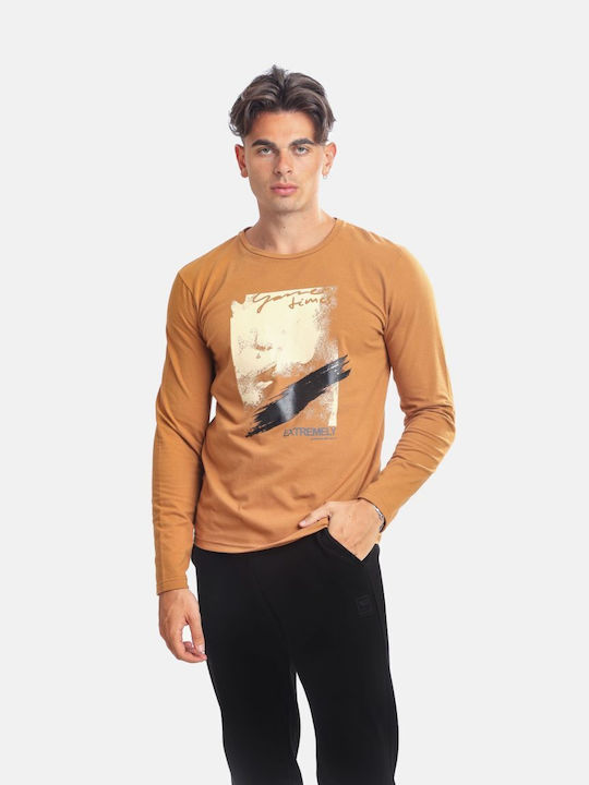 Paco & Co Bluza Bărbătească cu Mânecă Lungă Camel