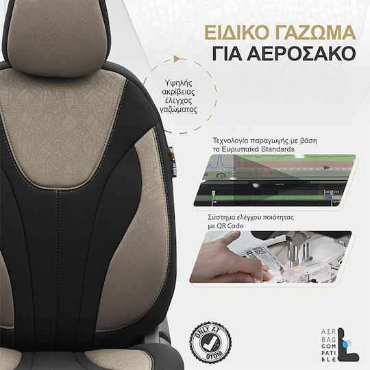 Deluxeboss Σετ Καλύμματα Αυτοκινήτου 11τμχ Βαμβακερά Μαύρα