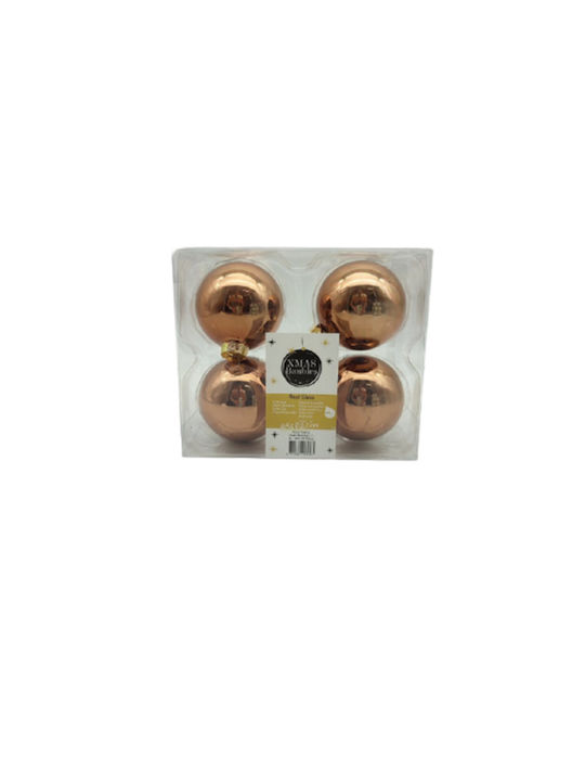 Ornament suspendat Glob De sticlă Cupru 4buc Set 4buc