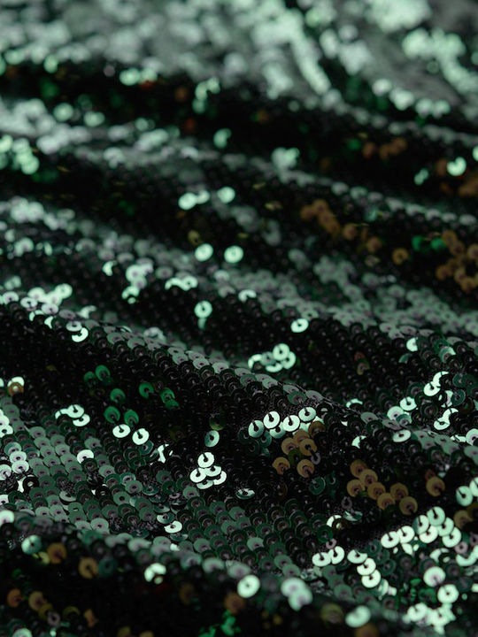 Midi Evening Dress Wrap with Tearing Green