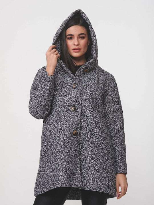 Dress Up Women's Curly Midi Coat grey