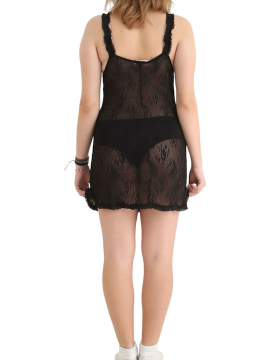 Pepita Winter Damen Nachthemd Nero