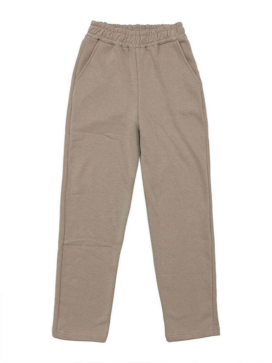 Ustyle Women's Sweatpants Beige Fleece