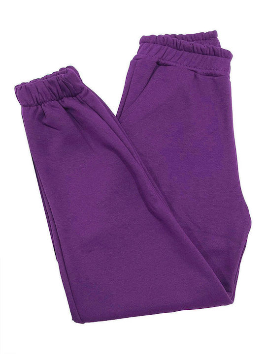 Долнище на анцуг с гума Флийс Purple
