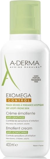 A-Derma Exomega Control Emollient Cream Moisturizing Cream Regeneration for Dry/Very Dry & Sensitive Skin 400ml