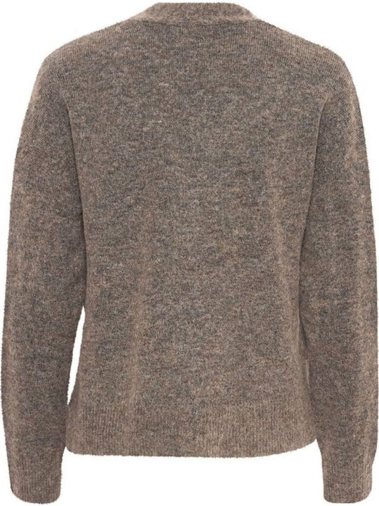 Women's Cardigan with Buttons Brown