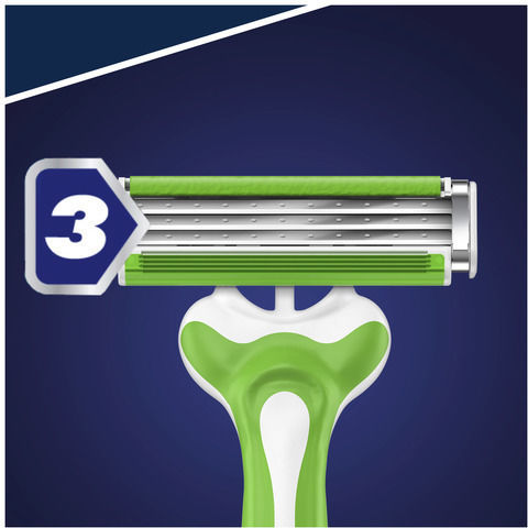Gillette Sensor 3 Sensitive Disposable Razors Single Use with 3 Blades & Lubricious Strip for Sensitive Skin 6pcs