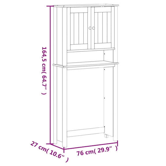vidaXL Badezimmerschrank Wäscherei B76xT27xH164.5cm Weiß