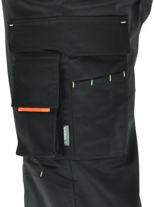 Sara Workwear Actiflex Παντελόνι Εργασίας Μαύρο