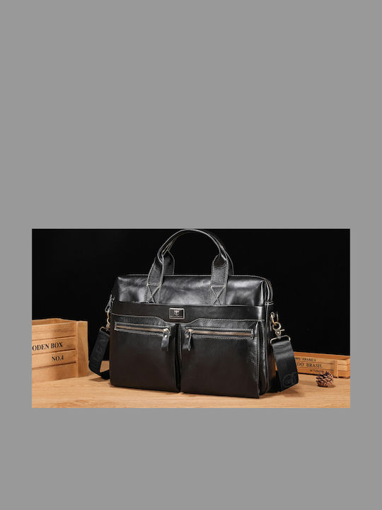 Leather Men's Briefcase Black