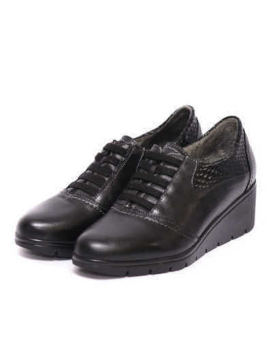 Dchicas Anatomic Women's Leather Platform Shoes Black