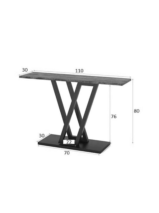 Wirmo Wooden Console White Marble Gold L110xW30xH80cm
