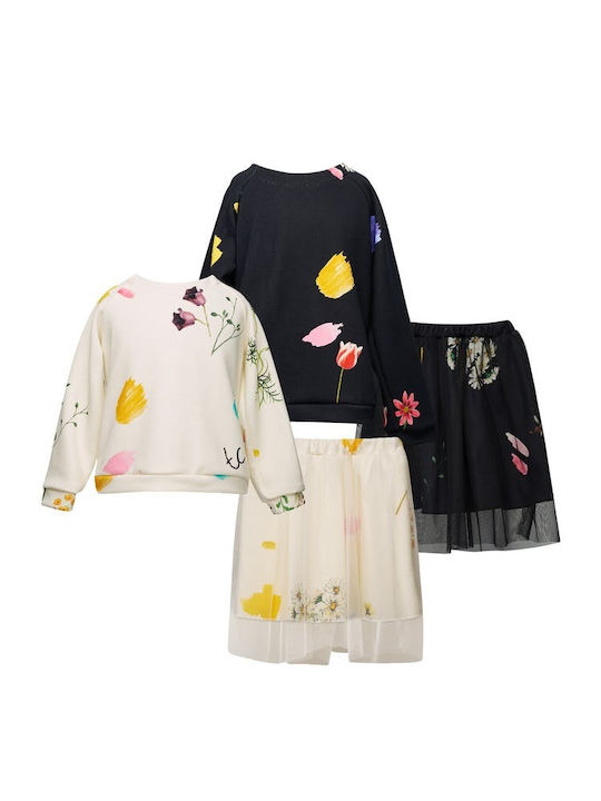 Two In A Castle Kids Set with Skirt Winter 2pcs Black