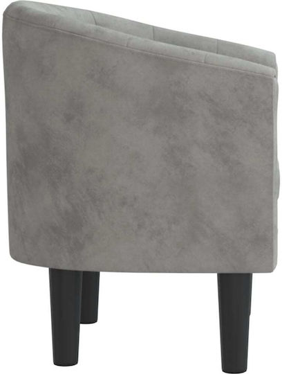 Sessel Samt Light Grey 70x56x68cm