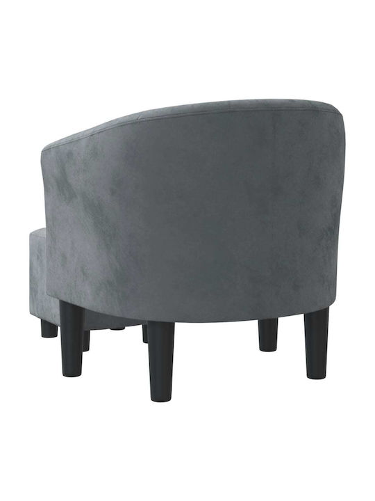 Armchair with Footstool Dark Grey 70x56x68cm