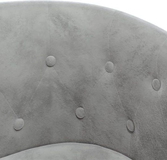 Sessel mit Fußhocker Samt Light Grey 70x56x68cm