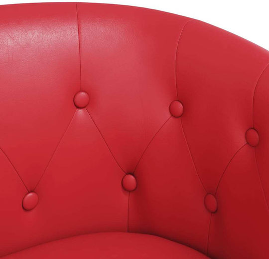 Πολυθρόνα από Δερματίνη Κόκκινη 70x56x68cm