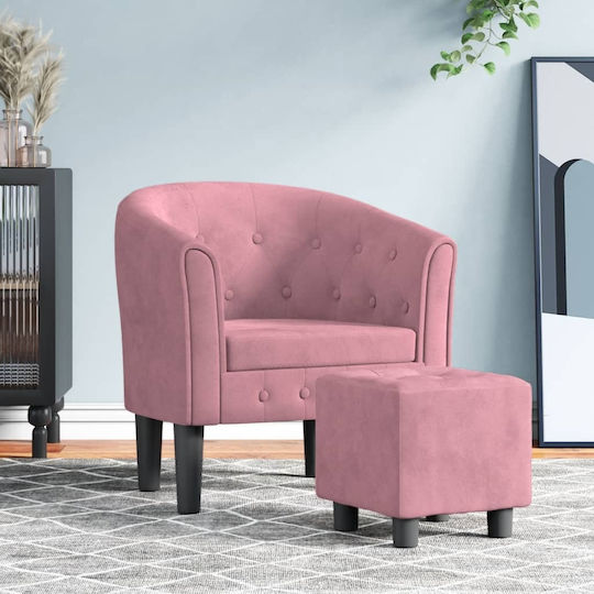 cu Puf Catifelat Roz 70x56x68cm