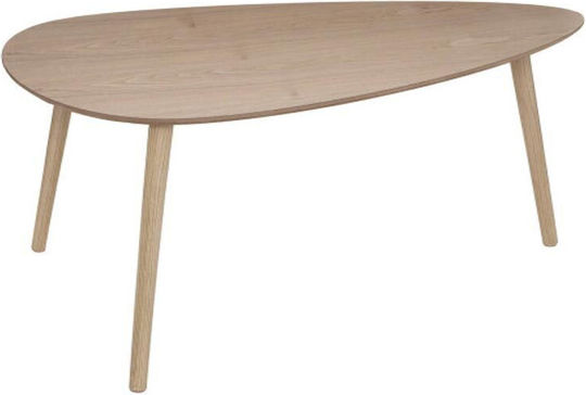 Oval Zentral Kaffeetisch aus Massivholz Beiges 2Stücke M98xB60xH51,5cm