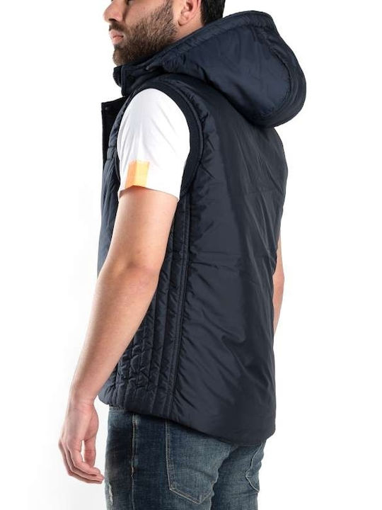 Αποσπωμενη Men's Sleeveless Jacket Blue