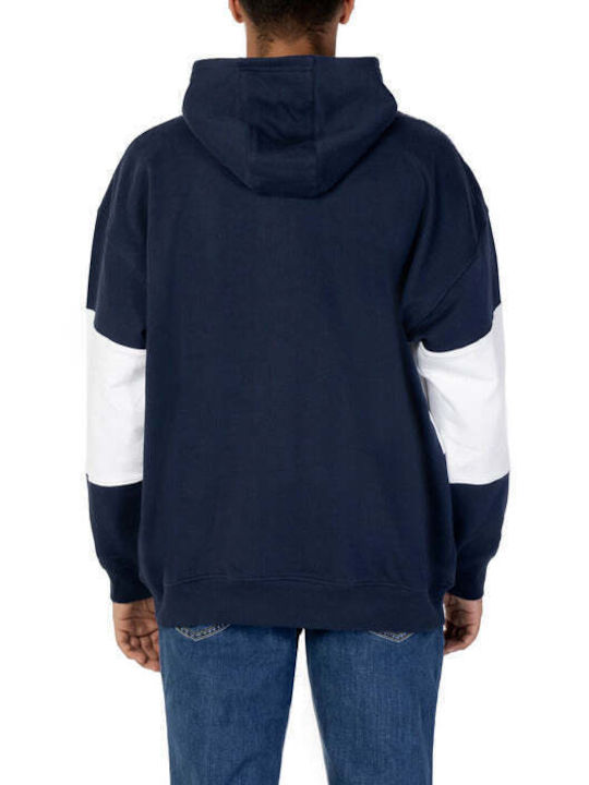 Tommy Hilfiger Herren Sweatshirt mit Kapuze und Taschen Blau