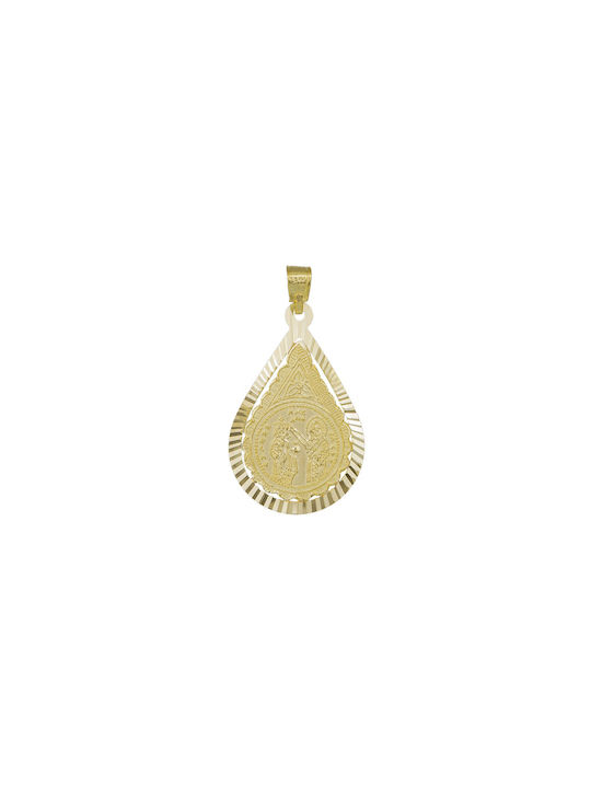 Pendant Kids Talisman Double Sided Constantine from Gold 14K PK66