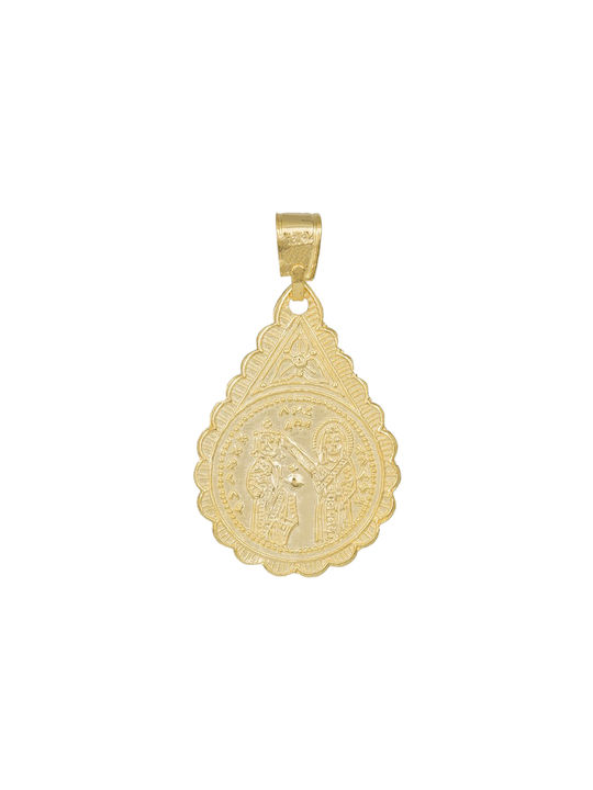 Pendant Kids Talisman Double Sided Constantine from Gold 14K PK65