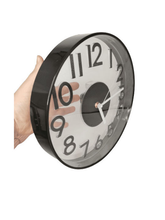 Wall Clock Plastic Black