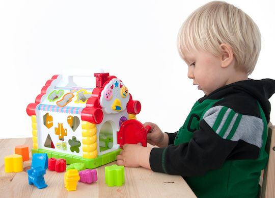 Hola Toys Shape Sorting Toy Interactive Educational House with Sounds for 18++ Months