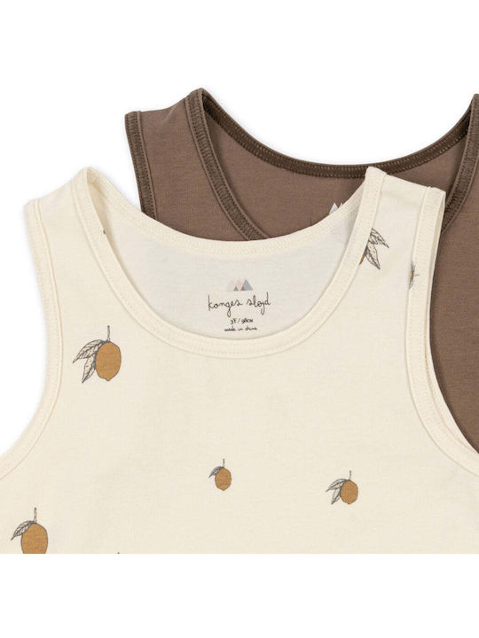 Konges Slojd Kids' Set with Undershirts Sleeveless Lemon/Shitake 2pcs