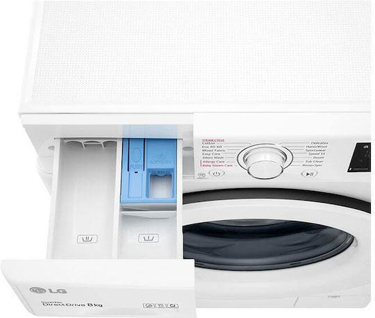 LG Пералня Инверторен пряко 8кг с Парна Технология 1400 Оборота AI DD F4WV308S3U