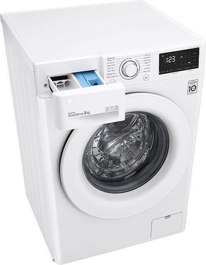 LG Пералня Инверторен пряко 8кг с Парна Технология 1400 Оборота AI DD F4WV308S3U