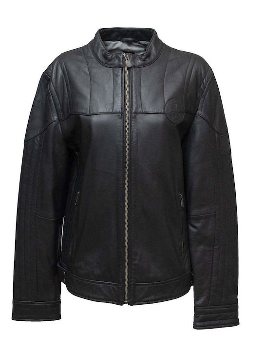 Guy Laroche Men's Winter Leather Jacket BLACK