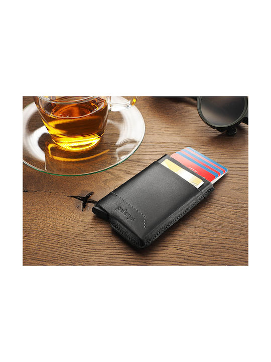 Δερμάτινο Ανδρικό Πορτοφόλι Καρτών με RFID Μαύρο