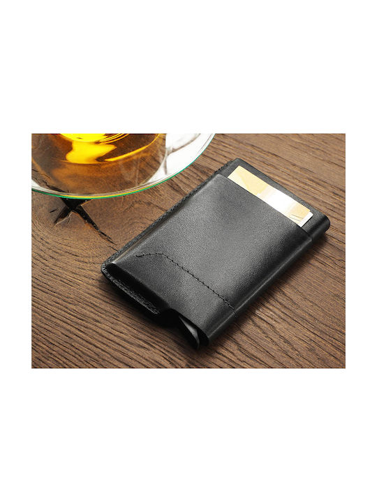 Δερμάτινο Ανδρικό Πορτοφόλι Καρτών με RFID Μαύρο