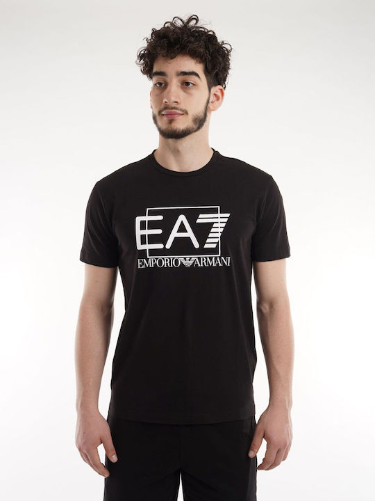 Emporio Armani Bărbați T-shirt Sportiv cu Mânecă Scurtă Negru
